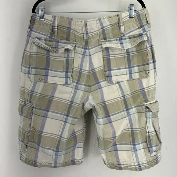 Urban Pipeline Mens 34 Plaid Cargo Shorts Loose Baggy Preppy Skate Y2K Grunge - Picture 5 of 5